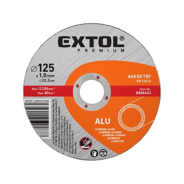 EXTOL PREMIUM KOTOUČ ŘEZNÝ NA HLINÍK, O 125X1,0X22,2MM, 8808402 - ŘEZNÉ KOTOUČE NA HLINÍK{% if zbozi.kategorie.adresa_nazvy[0] != zbozi.kategorie.nazev %} - PŘÍSLUŠENSTVÍ{% endif %}