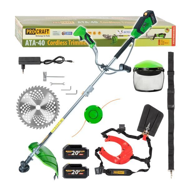 AKU KŘOVINOŘEZ PROCRAFT ATA-40C + DVOURAMENNÝ POPRUH A OCHRANNÝ ŠTÍT | ATA-40C/20SH/CH/FACE-GUARD PROCRAFT - AKU KŘOVINOŘEZY{% if zbozi.kategorie.adresa_nazvy[0] != zbozi.kategorie.nazev %} - ZAHRADA{% endif %}