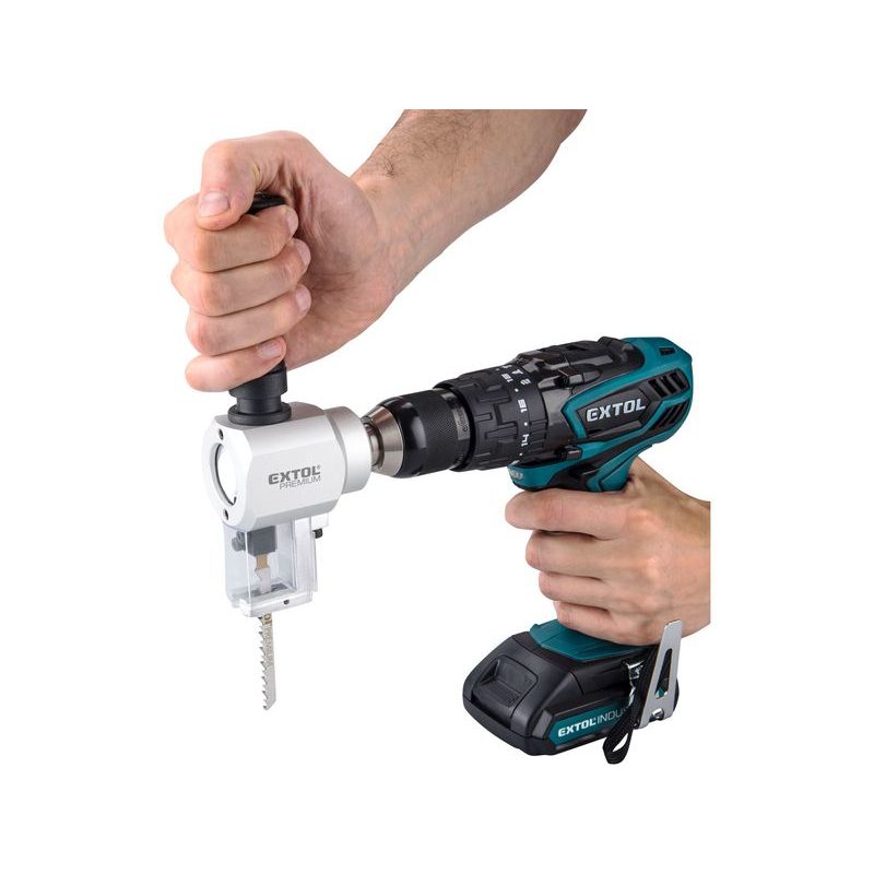 EXTOL PREMIUM NÁSTAVEC NA VRTAČKU 2FUNKČNÍ, K STŘÍHÁNÍ PLECHU/ŘEZÁNÍ DŘEVA, 8813654 - NŮŽKY NA PLECH - RUČNÍ NÁŘADÍ