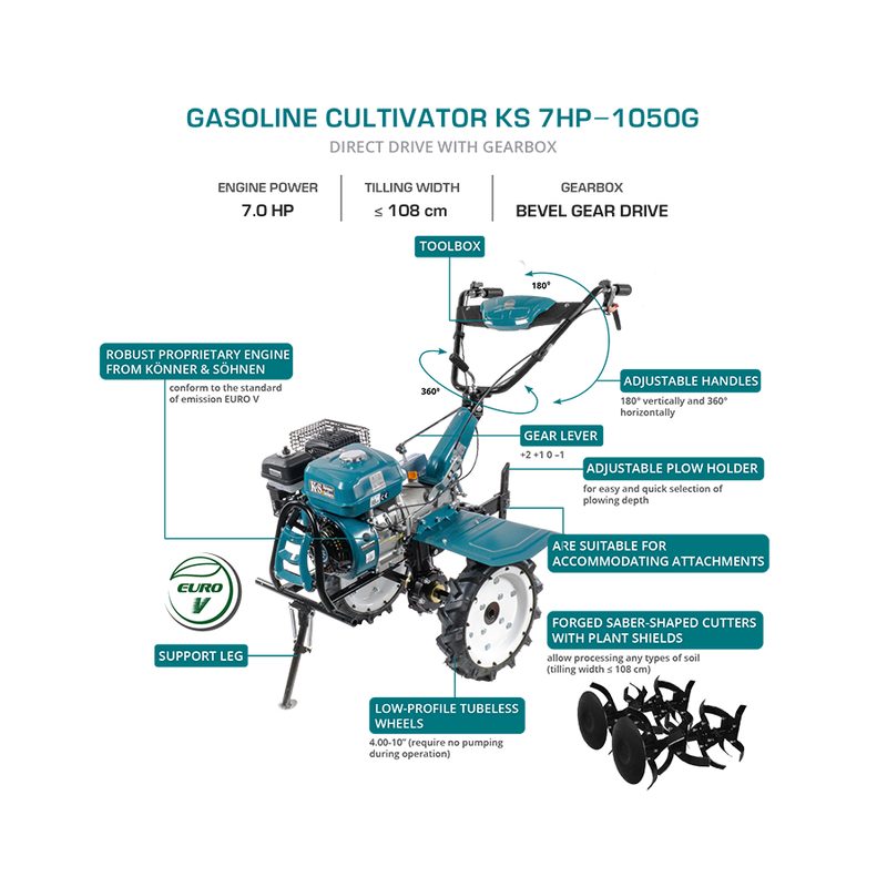 KÖNNER & SÖHNEN CZ KÖNNER & SÖHNEN BENZÍNOVÝ KULTIVÁTOR KS 7HP-1050G - BENZÍNOVÉ KULTIVÁTORY - ZAHRADA
