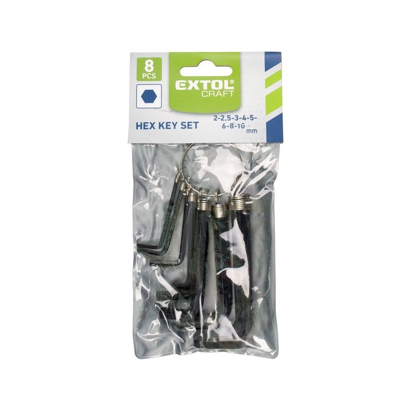 EXTOL CRAFT L-KLÍČE IMBUS, SADA 8KS, 2-10MM, 6610 - L - KLÍČE - RUČNÍ NÁŘADÍ