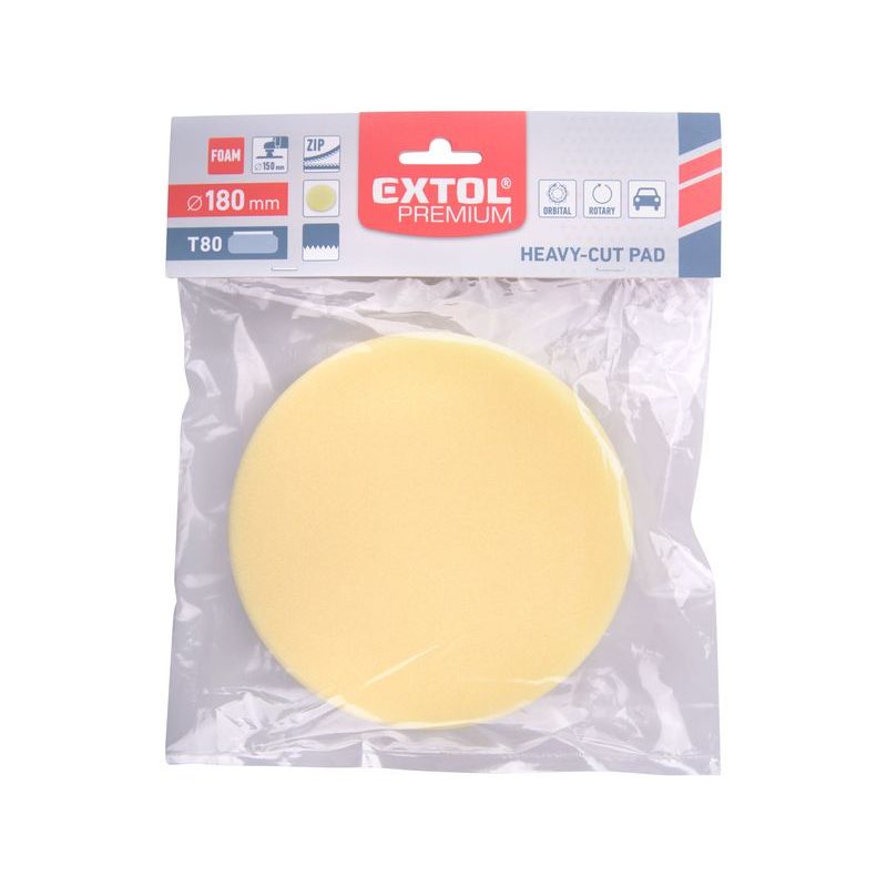 EXTOL PREMIUM KOTOUČ LEŠTÍCÍ PĚNOVÝ, T80, ŽLUTÝ, ⌀180X30MM, SUCHÝ ZIP ⌀150MM, 8804508 - PRO LEŠTIČKY - PŘÍSLUŠENSTVÍ