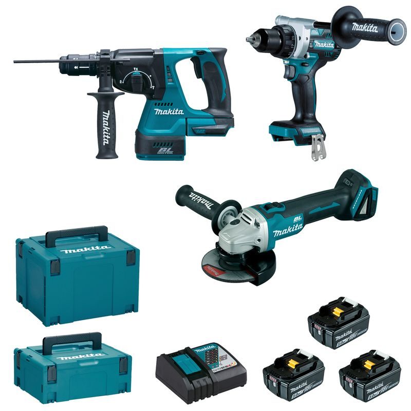 MAKITA DLX3202TJ - AKU SADA DGA506+DHR243+DDF492 LI-ION LXT 18V/5,0AH - LI-ION 18V - MAKITA-SHOP