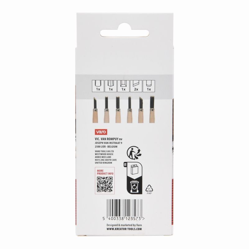 KREATOR KRTH23601 MINI DLÁTA NA DŘEVO SADA 6KS - DLÁTA - RUČNÍ NÁŘADÍ