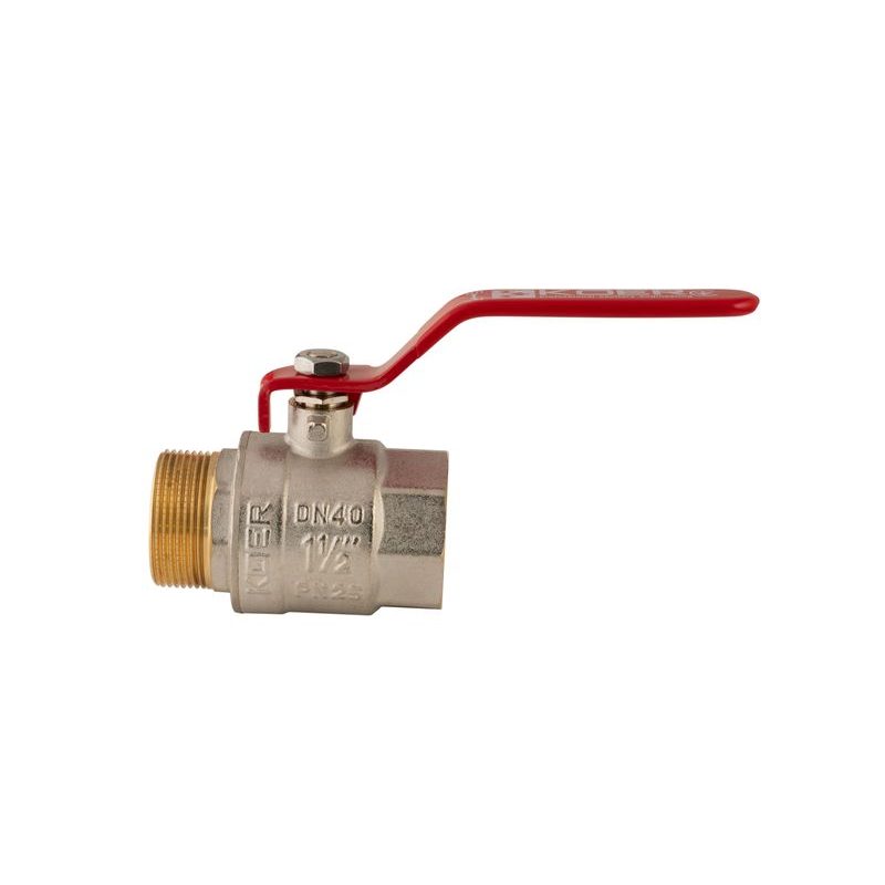 KULOVÝ KOHOUT PÁKOVÝ ČERVENÝ, KR.215 1½"FM | KR.215 1½"FM PROCRAFT - PŘÍSLUŠENSTVÍ (KOHOUTY, ŠROUBENÍ,...) - SANITA