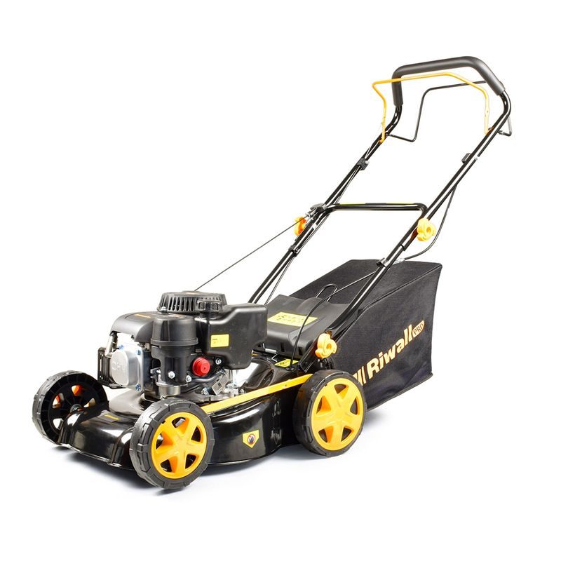 RIWALL PRO RPM 4234 MULTIFUNKČNÍ TRAVNÍ SEKAČKA 2 V 1 S BENZINOVÝM MOTOREM A POJEZDEM - SEKAČKY SE ZÁBĚREM 38-43 CM - ZAHRADA