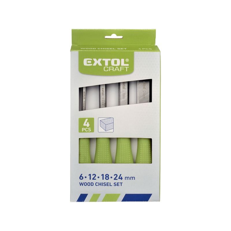 EXTOL CRAFT DLÁTA, SADA 4KS, 6-12-18-24MM, 3932 - DLÁTA - RUČNÍ NÁŘADÍ