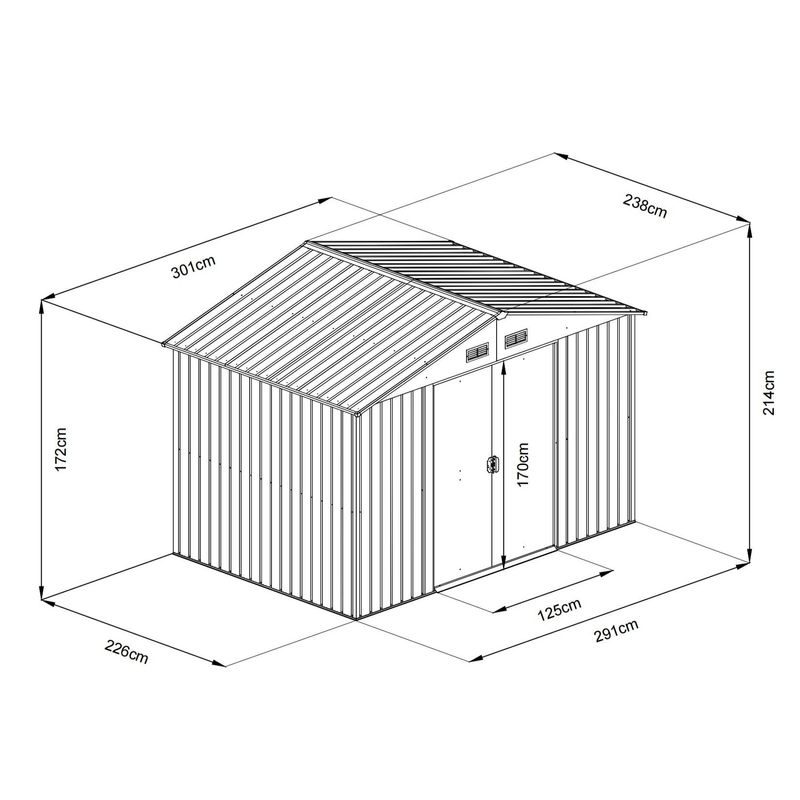 RIWALL PRO RMSA 8X10 BROWN ZAHRADNÍ DOMEK KOVOVÝ 3 X 2,4 M SE SEDLOVOU STŘECHOU HNĚDÝ - ZAHRADNÍ DOMKY - DŮM A DOMÁCNOST, ELEKTRO..