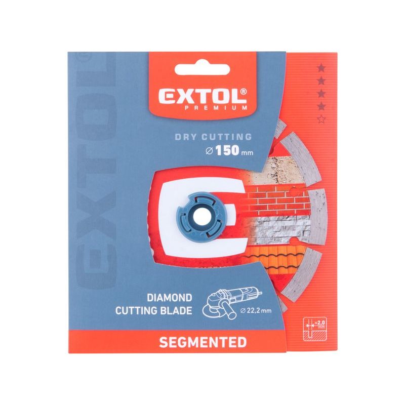 EXTOL PREMIUM KOTOUČ DIAMANTOVÝ ŘEZNÝ SEGMENTOVÝ - SUCHÉ ŘEZÁNÍ, O 150X22,2X2MM, 8803013 - DIA KOTOUČ 150 MM - PŘÍSLUŠENSTVÍ