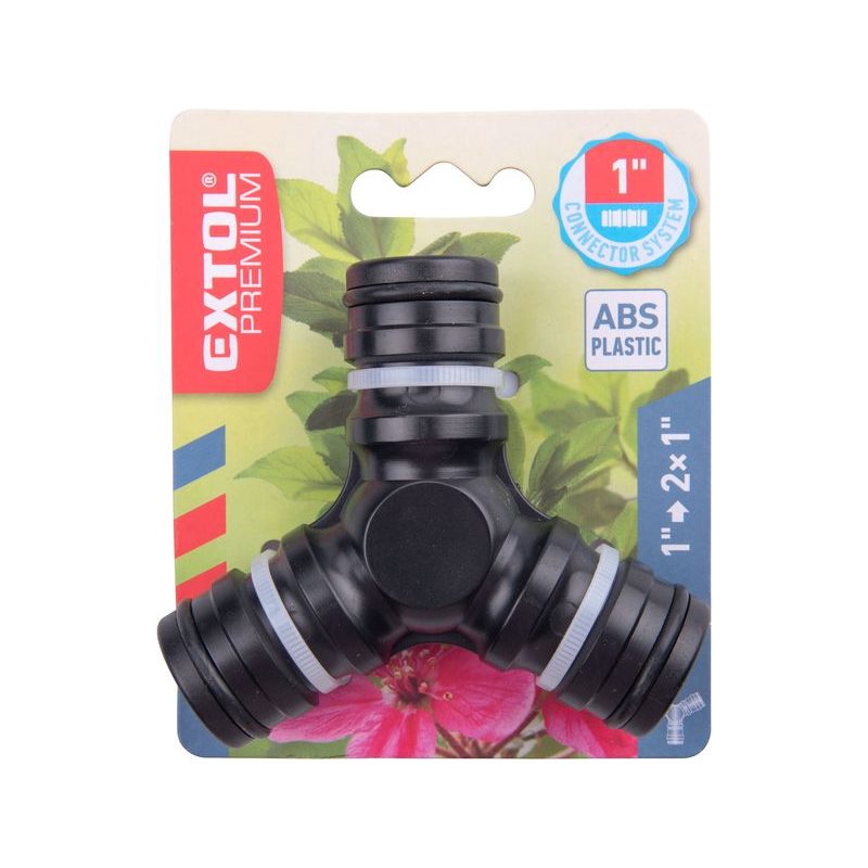 EXTOL PREMIUM ROZDVOJKA-TŘÍCESTNÝ KONEKTOR 1"SYSTÉM, ABS, 8876510 - PLASTOVÉ SPOJKY - ZAHRADA