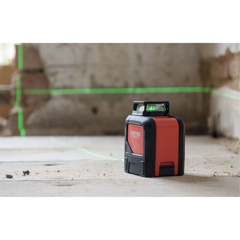 EXTOL PREMIUM LASER ZELENÝ LINIOVÝ, KŘÍŽOVÝ SAMONIVELAČNÍ, 1H360° X 1V, 8823307 - LINIOVÉ LASERY - MĚŘÍCÍ TECHNIKA