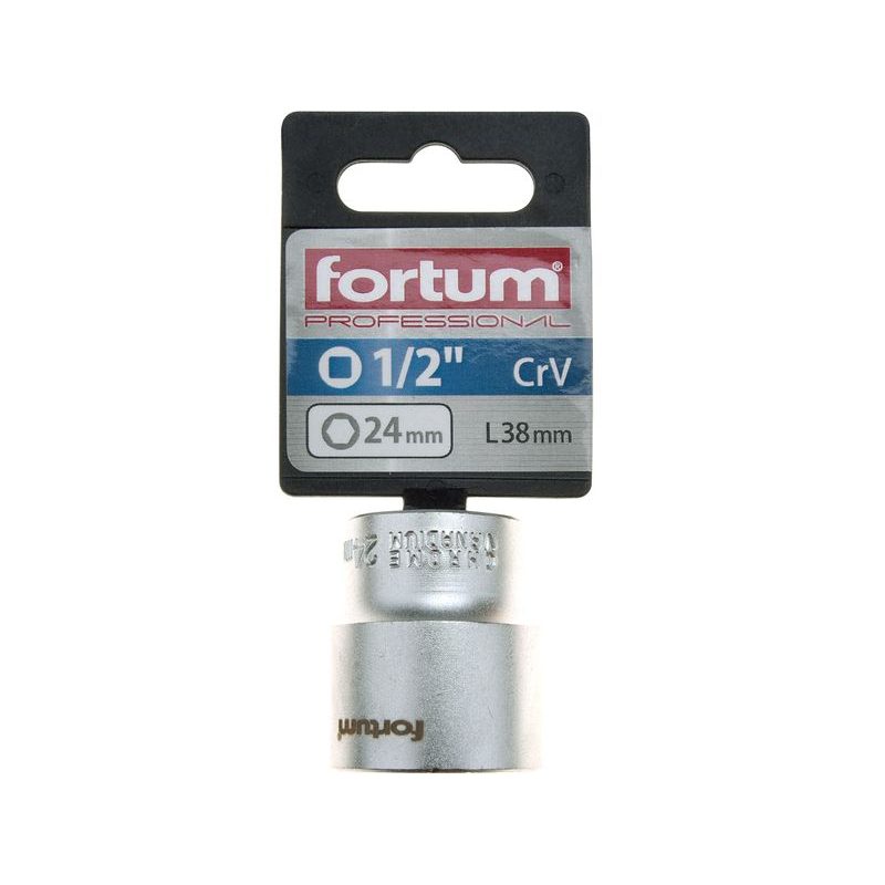 FORTUM HLAVICE NÁSTRČNÁ 1/2", 24MM, L 38MM, 4700424 - NÁSTRČNÉ HLAVICE, OŘECHY - RUČNÍ NÁŘADÍ