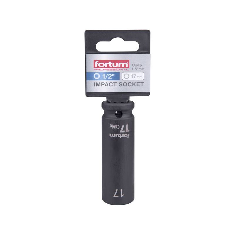 FORTUM HLAVICE NÁSTRČNÁ RÁZOVÁ 1/2", 17MM, L 78MM, CRMOV, 4703217 - RÁZOVÉ HLAVICE - RUČNÍ NÁŘADÍ