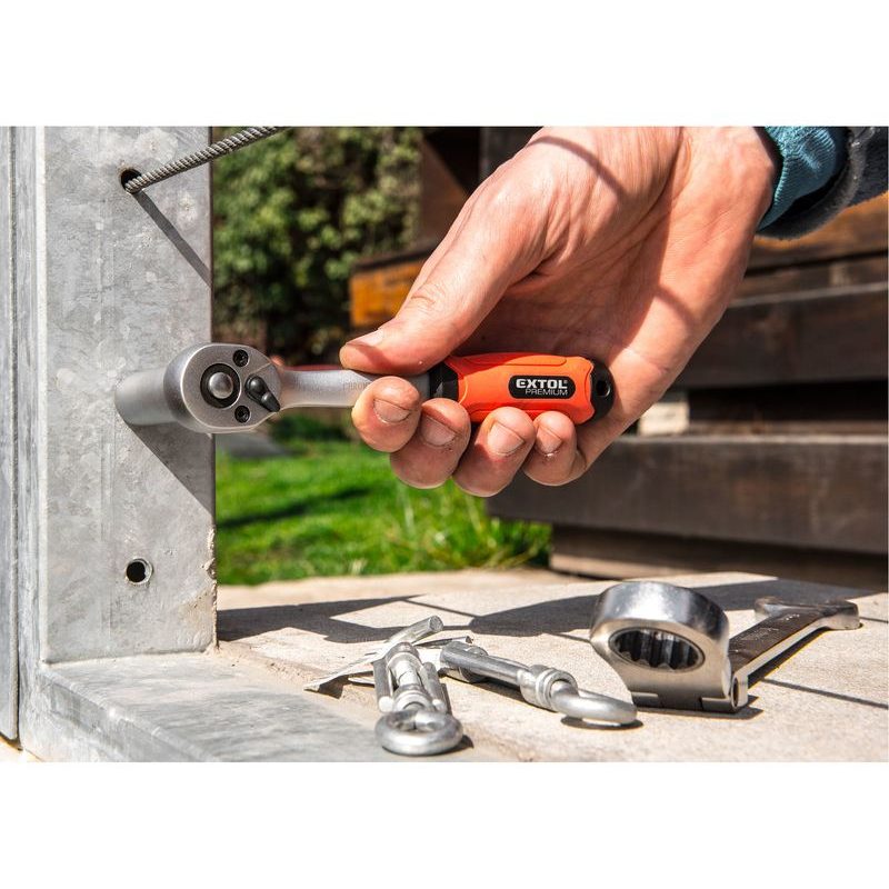 EXTOL PREMIUM RÁČNA TVAROVANÁ, 45 ZUBŮ, 1/4", L 153MM, CRV, 8816454 - RÁČNY - RUČNÍ NÁŘADÍ