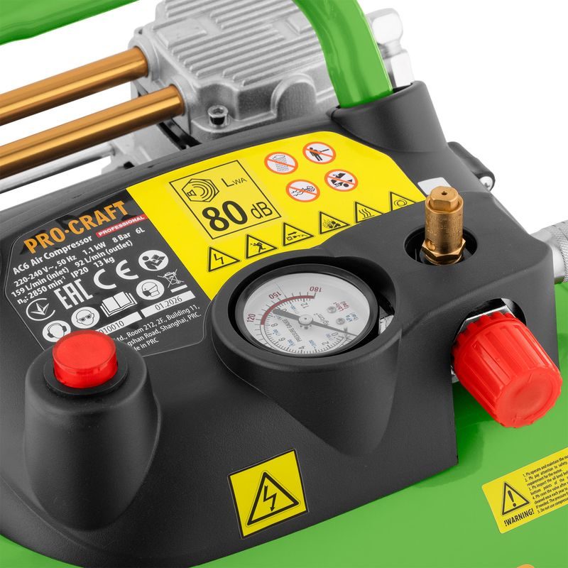 BEZOLEJOVÝ KOMPRESOR PROCRAFT AC6 | AC6 PROCRAFT - BEZOLEJOVÉ KOMPRESORY - PNEU NÁŘADÍ