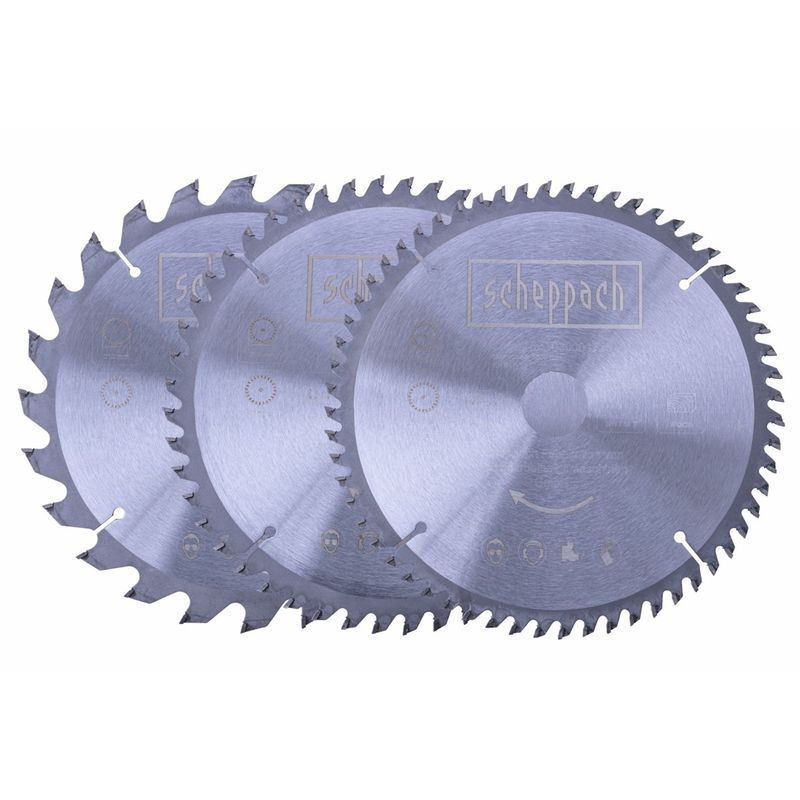SCHEPPACH SADA 3 PILOVÝCH KOTOUČŮ TCT ( 210 X 30 X 2,6 MM, 24/48/60 Z ) PRO HS 81 S / HS 80 / HM 210 L - PRŮMĚR 190, 200, 210 A 216 - PŘÍSLUŠENSTVÍ