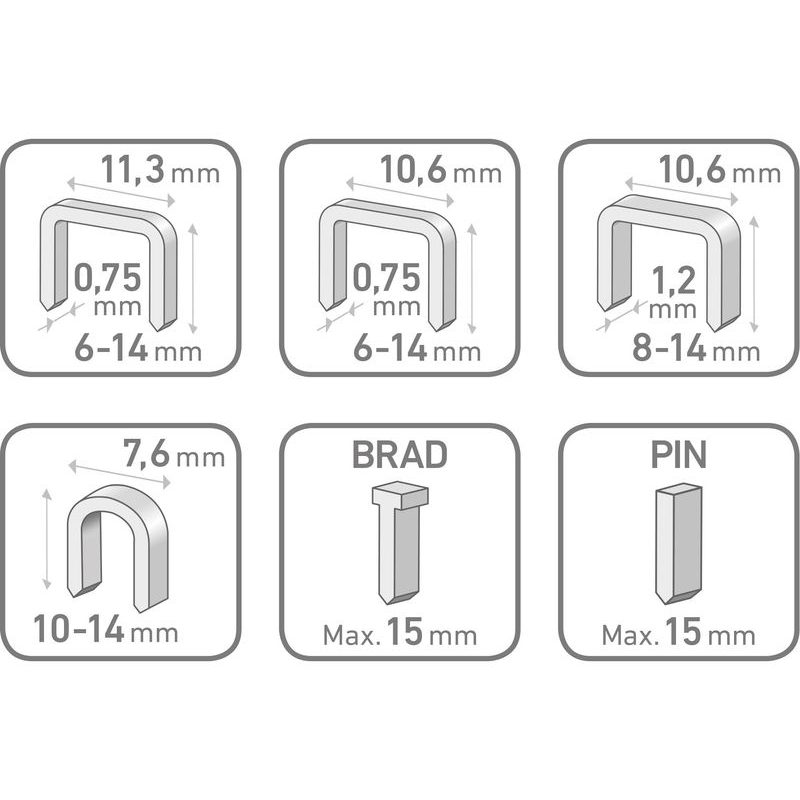 FORTUM PISTOLE SPONKOVACÍ 6FUNKČNÍ, 6-14MM VČETNĚ 100KS SPON, 4770704 - SPONKOVACÍ PISTOLE A SPONY - RUČNÍ NÁŘADÍ