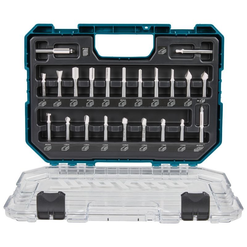 MAKITA D-74784 - SADA FRÉZ PO ZANOŘOVACÍ FRÉZKY 8 MM 22 KS V PLASTOVÉM KUFRU - SADY STOPKOVÝCH FRÉZ - PŘÍSLUŠENSTVÍ