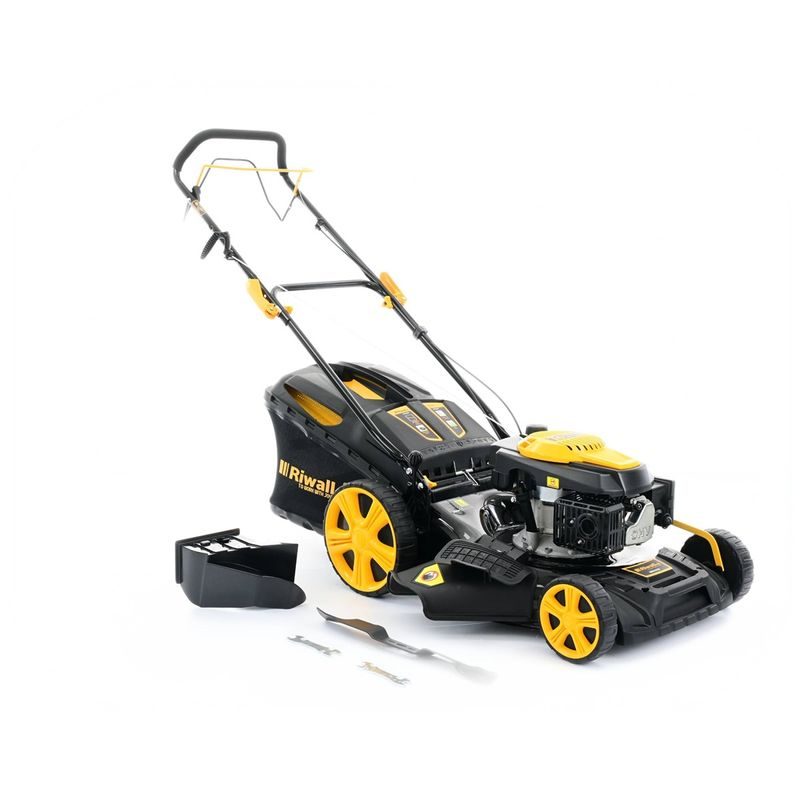 RIWALL PRO RPM 5135 MULTIFUNKČNÍ TRAVNÍ SEKAČKA 4 V 1 S BENZINOVÝM MOTOREM A POJEZDEM - SEKAČKY SE ZÁBĚREM 50-56 CM - ZAHRADA