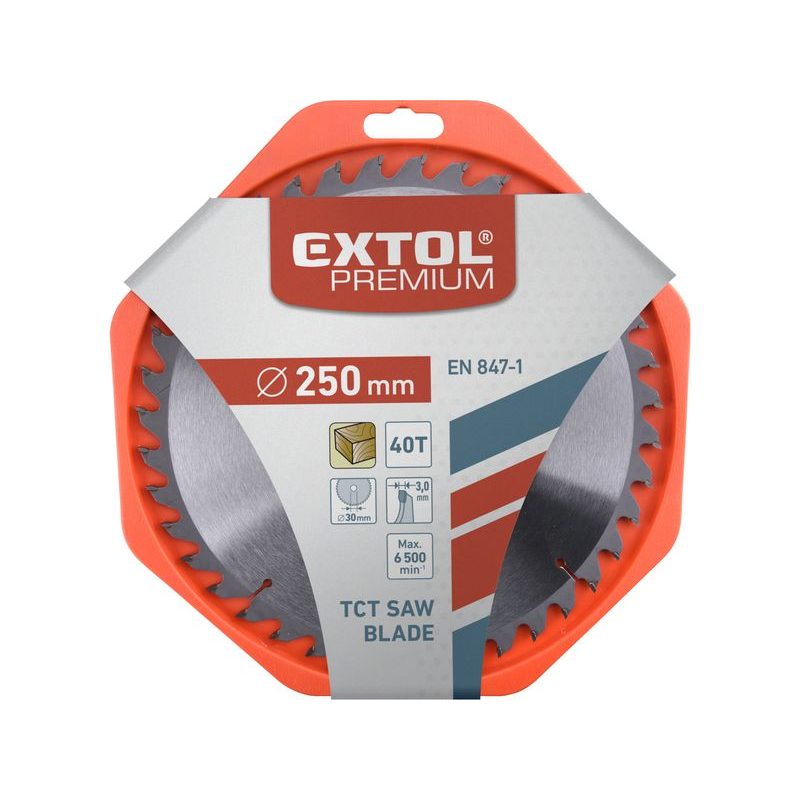 EXTOL PREMIUM KOTOUČ PILOVÝ S SK PLÁTKY, O 250X3,0X30MM, 40T, 8803241 - PRŮMĚR 230, 235, 240 A 250 - PŘÍSLUŠENSTVÍ