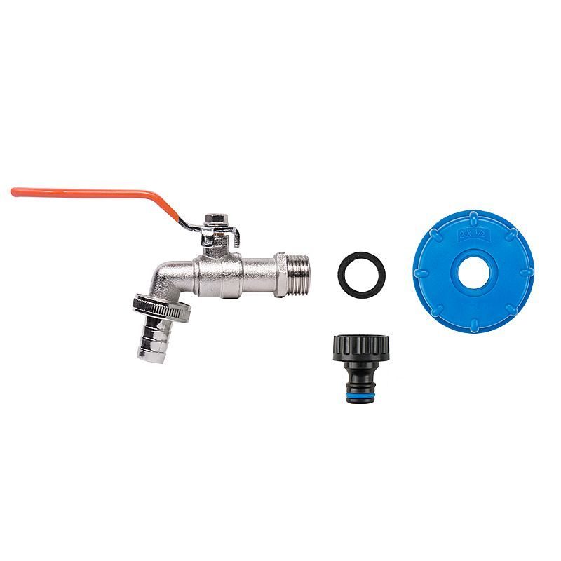 IBC VENTIL ZAHRADNÍ, MATICE S60X6 + KOHOUT 1/2" + GZ VÝPUSŤ + 1/2" HADICOVÁ ZÁTKA A VSUVKA - ZAHRADNÍ KOHOUTKY - ZAHRADA