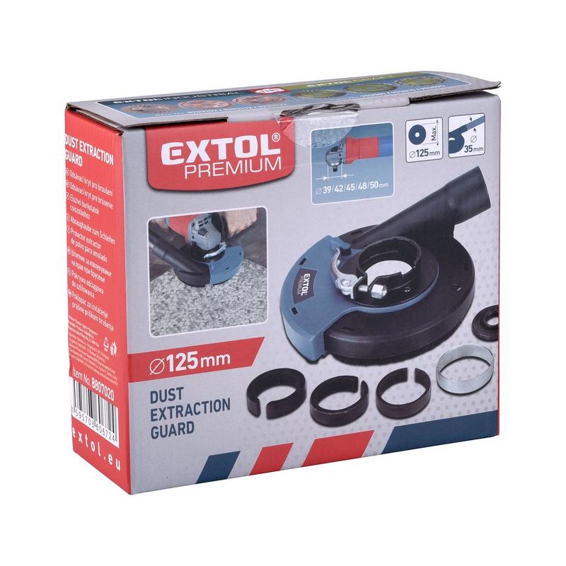 EXTOL PREMIUM KRYT ODSÁVACÍ PRO BROUŠENÍ ÚHLOVOU BRUSKOU, O125MM S KARTÁČOVÝM VĚNCEM, 8807020 - PRO ÚHLOVÉ BRUSKY - PŘÍSLUŠENSTVÍ