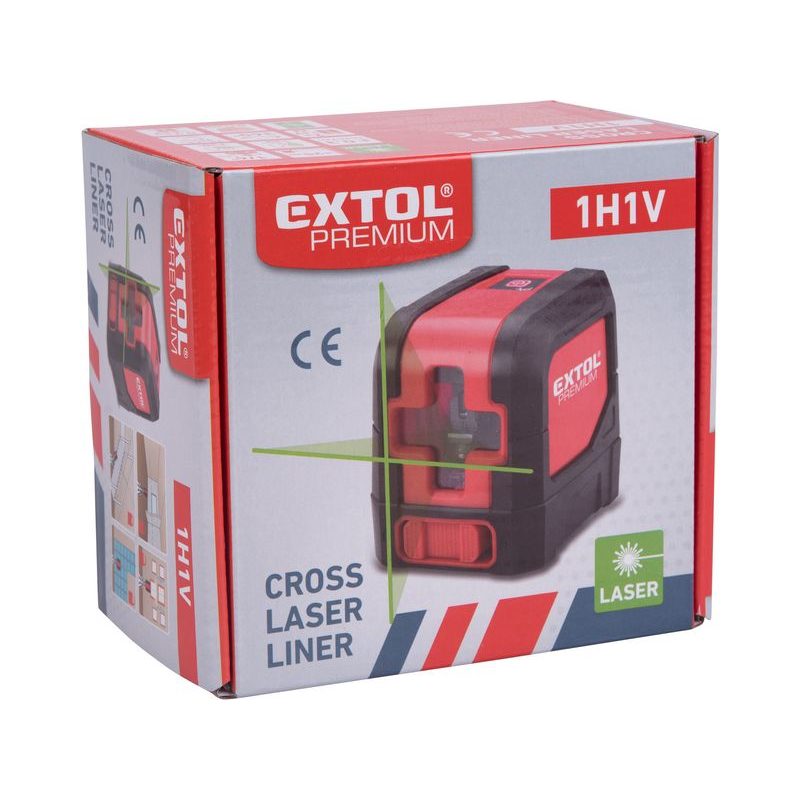 EXTOL PREMIUM LASER ZELENÝ LINIOVÝ, KŘÍŽOVÝ SAMONIVELAČNÍ, 1H 1V, 8823306 - LINIOVÉ LASERY - MĚŘÍCÍ TECHNIKA