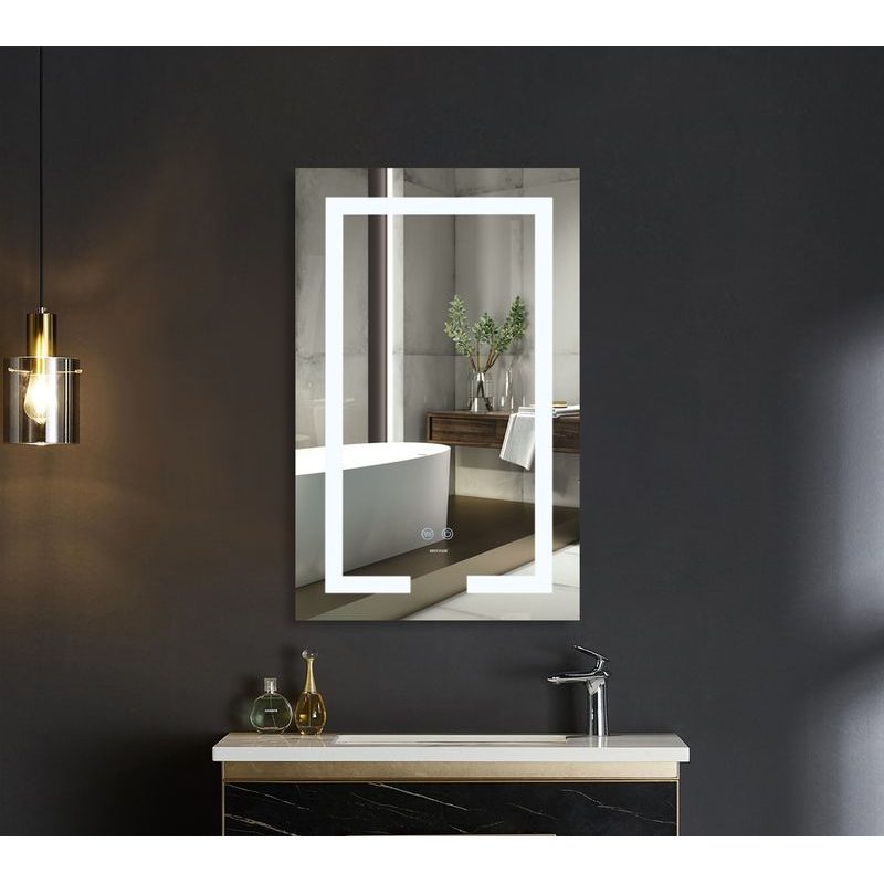 KOUPELNOVÉ ZRCADLO S LED OSVĚTLENÍM, PROTIZAMLŽOVACÍ FUNKCÍ A REGULACÍ JASU, MR07-50×80 HARD | MR07-50×80 HARD PROCRAFT - ZRCADLA - SANITA