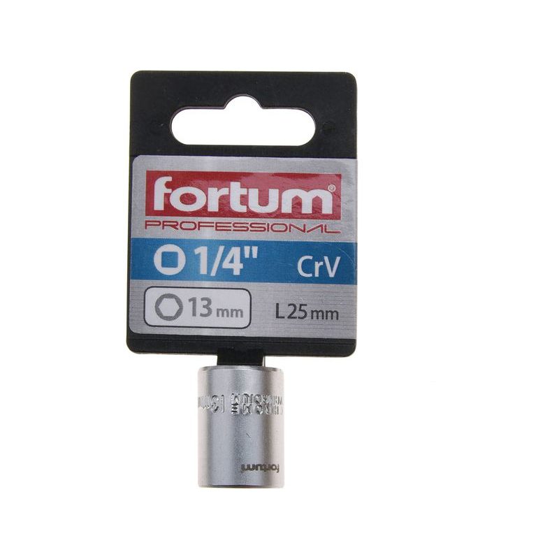 FORTUM HLAVICE NÁSTRČNÁ 1/4", 13MM, L 25MM, 4701413 - NÁSTRČNÉ HLAVICE, OŘECHY - RUČNÍ NÁŘADÍ