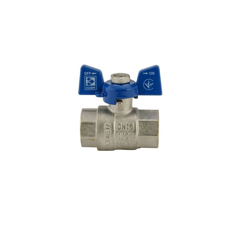 KULOVÝ KOHOUT MOTÝL, MODRÝ, KR.217.B 1/2"FF | KR.217.B 1/2"FF PROCRAFT - PŘÍSLUŠENSTVÍ (KOHOUTY, ŠROUBENÍ,...) - SANITA
