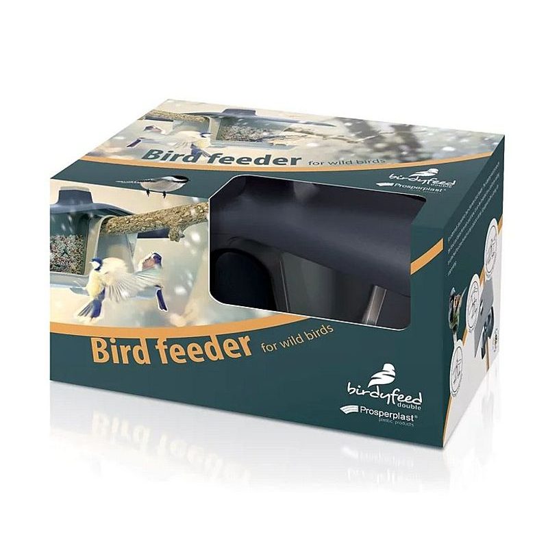 KRMÍTKO PRO PTÁKY BIRDYFEED DOUBLE ANTRACIT 28CM - PRO CHOVATELE - KRMIVA