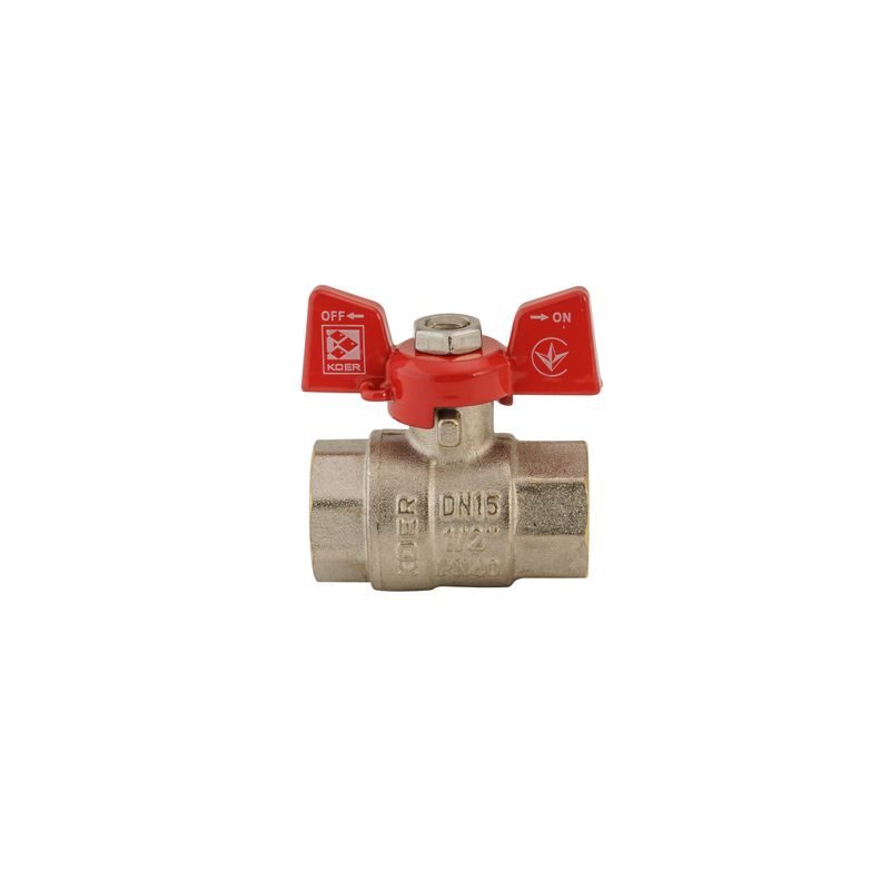 KULOVÝ KOHOUT MOTÝL ČERVENÝ, KR.217 1/2"FF | KR.217 1/2"FF PROCRAFT - PŘÍSLUŠENSTVÍ (KOHOUTY, ŠROUBENÍ,...) - SANITA