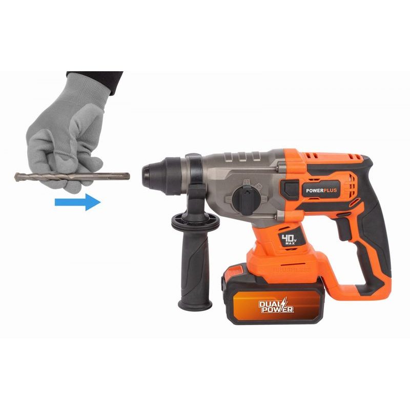 POWERPLUS POWDP15680 AKU KOMBINOVANÉ KLADIVO 40V BEZUHLÍKOVÉ (BEZ AKU) - AKU VRTACÍ, SEKACÍ A KOMBINOVANÁ KLADIVA - AKU NÁŘADÍ