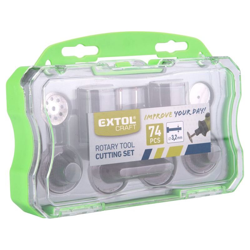 EXTOL CRAFT NÁSTAVCE NA PŘÍMOU BRUSKU, SADA 74KS, 903770 - K PŘÍMÝM BRUSKÁM - PŘÍSLUŠENSTVÍ