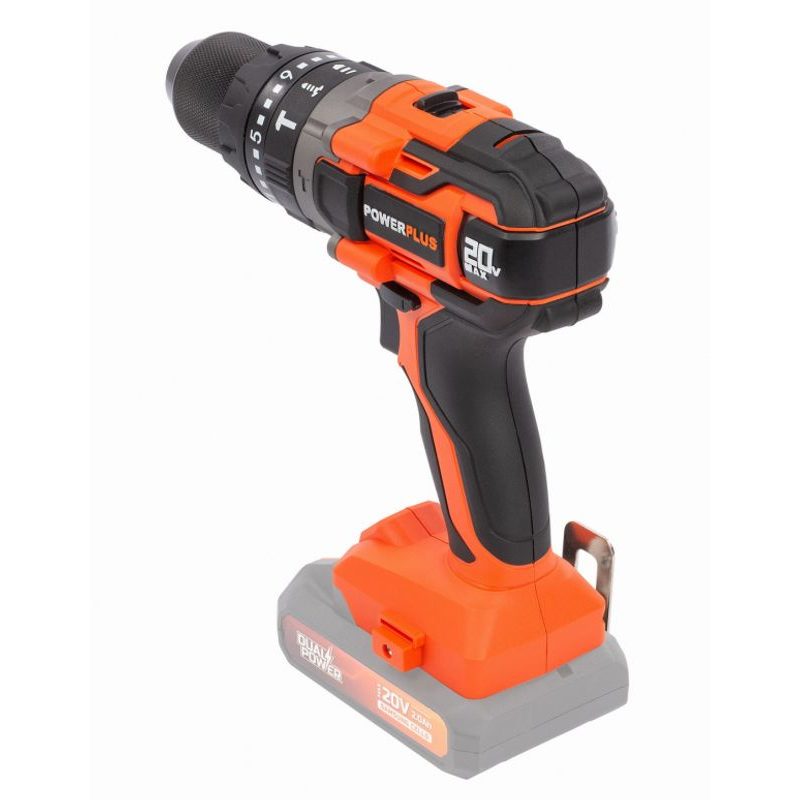 POWERPLUS POWDP15200 AKU ŠROUBOVÁK / VRTAČKA S PŘÍKLEPEM 20V (BEZ AKU) - PŘÍKLEPOVÝ ŠROUBOVÁK BEZ AKU - AKU NÁŘADÍ