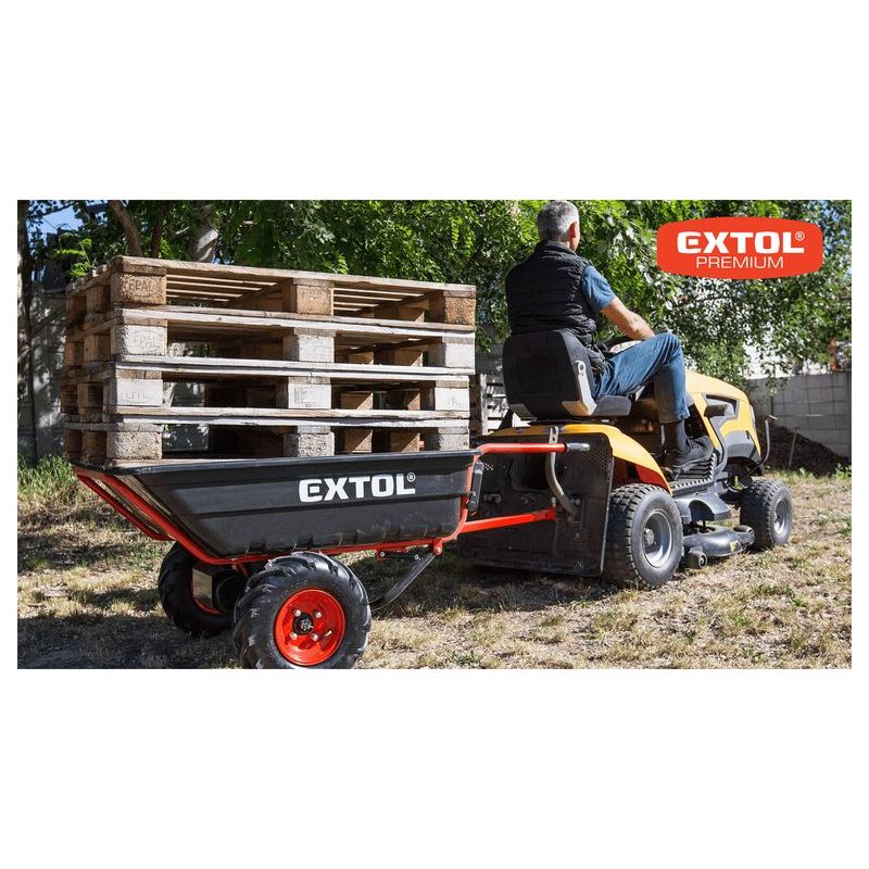 EXTOL PREMIUM DVOUKOLÁK NÁKLADNÍ S PŘEVODOVKOU AKU, 400KG, 225L, 40V LI-ION, 6AH, 8891592 - AKU KOLEČKA, MOTÚČKA - STAVEBNÍ TECHNIKA