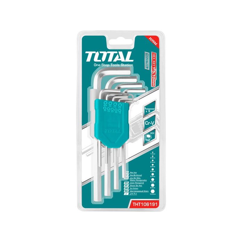 TOTAL L-KLÍČE HEX, SADA, INDUSTRIAL, THT106191 - KLÍČE HEX - RUČNÍ NÁŘADÍ