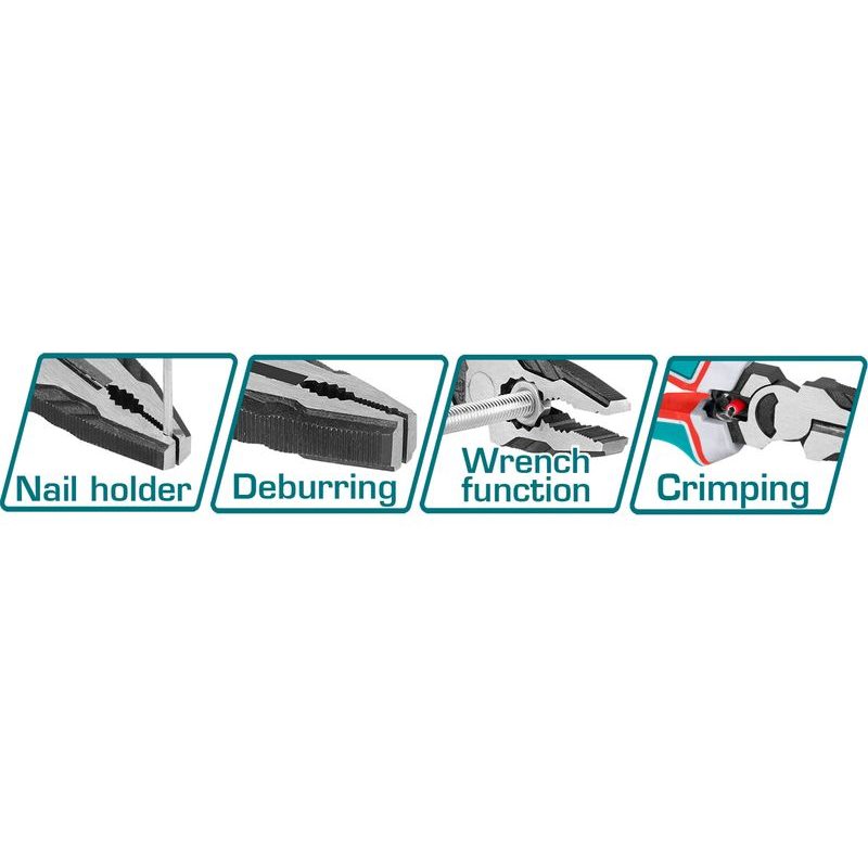 TOTAL KLEŠTĚ KOMBINOVANÉ, INDUSTRIAL, 180MM, CRV, THT210706S - KOMBINOVANÉ KLEŠTĚ - RUČNÍ NÁŘADÍ