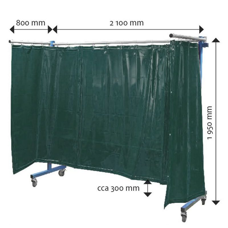 TRANSFLEX OCHRANNÁ ZÁSTĚNA, TMAVĚ ZELENÁ 3700 × 1950 MM - BOW1 - IMPORT - NOVÉ NÁŘADÍ A PRODUKTY