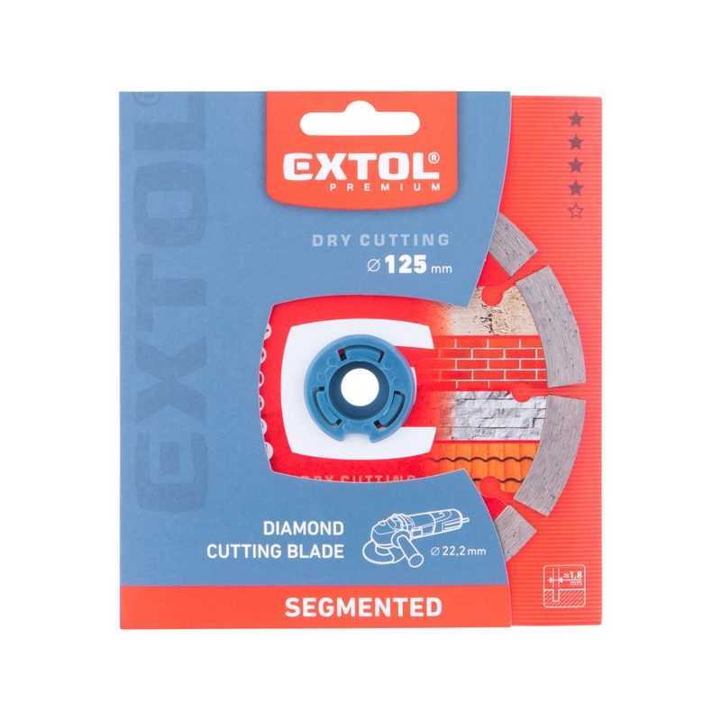 EXTOL PREMIUM KOTOUČ DIAMANTOVÝ ŘEZNÝ SEGMENTOVÝ - SUCHÉ ŘEZÁNÍ, O 125X22,2X1,8MM, 8803012 - DIA KOTOUČ 125 MM - PŘÍSLUŠENSTVÍ