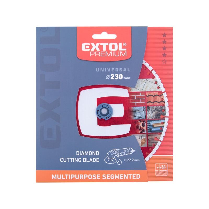 EXTOL PREMIUM KOTOUČ ŘEZNÝ DIAMANTOVÝ MULTI UNIVERZÁLNÍ, O230X22,2X3MM, 8803004 - DIA KOTOUČ 230 MM - PŘÍSLUŠENSTVÍ