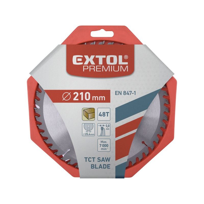 EXTOL PREMIUM KOTOUČ PILOVÝ S SK PLÁTKY, O 210X3,0X25,4MM, 48T, 8803235 - PRŮMĚR 190, 200, 210 A 216 - PŘÍSLUŠENSTVÍ