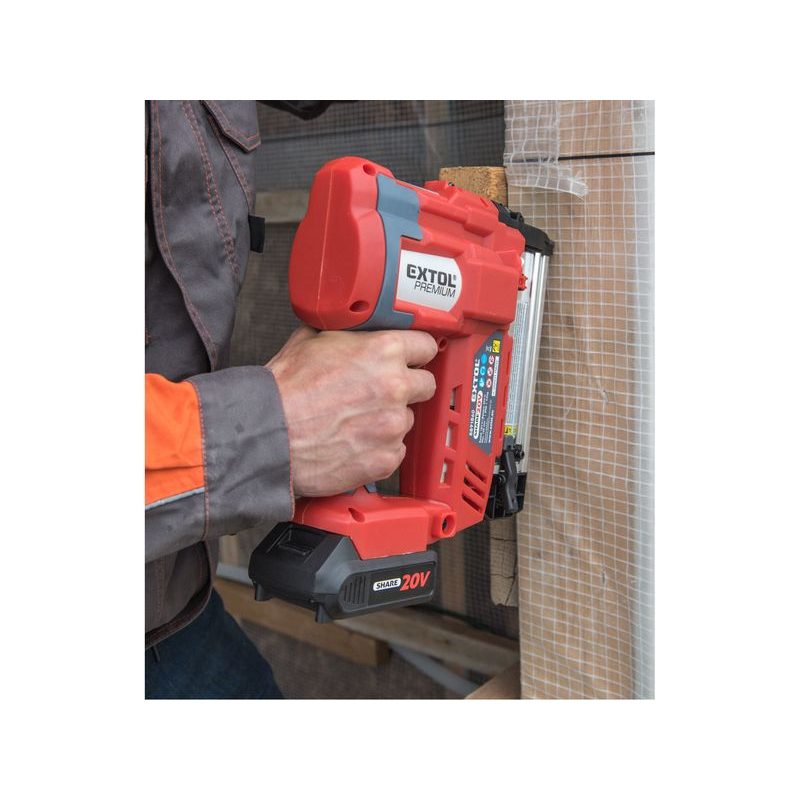 EXTOL PREMIUM HŘEBÍKOVAČKA/SPONKOVAČKA AKU SHARE20V, 20V LI-ION, 2AH, 8891860 - AKU SPONKOVAČKY, HŘEBÍKOVAČKY - AKU NÁŘADÍ