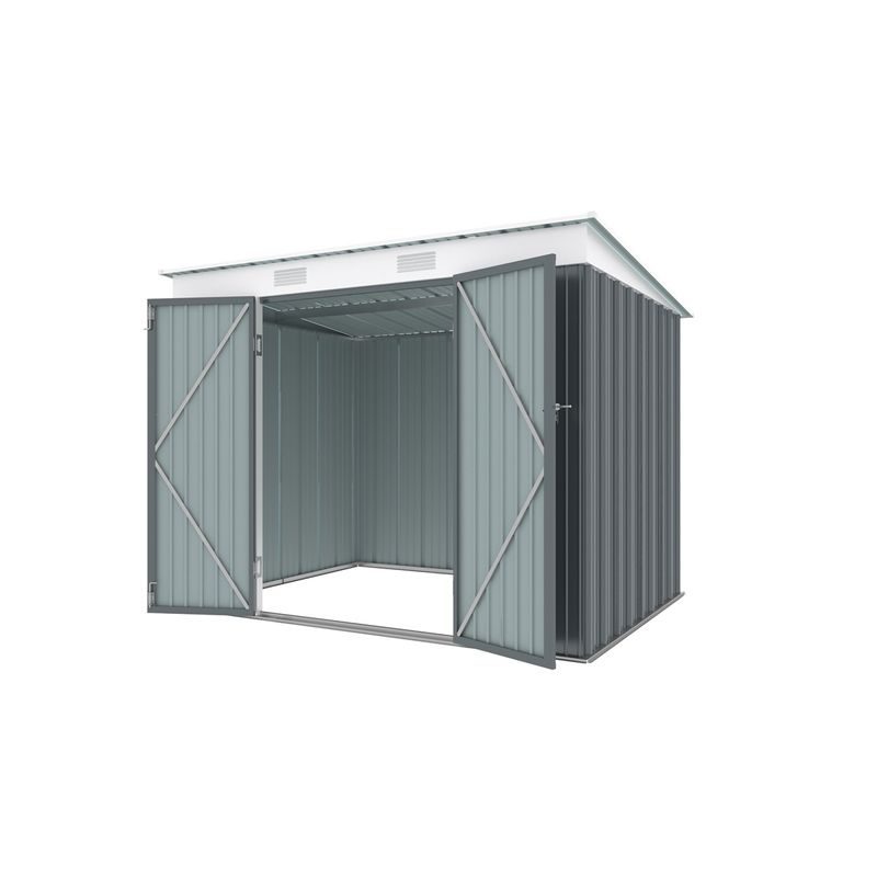 RIWALL PRO RMSP 6X8 ANTHRACITE ZAHRADNÍ DOMEK KOVOVÝ 2,4 X 1,8 M S PULTOVOU STŘECHOU ANTRACIT - ZAHRADNÍ DOMKY - DŮM A DOMÁCNOST, ELEKTRO..