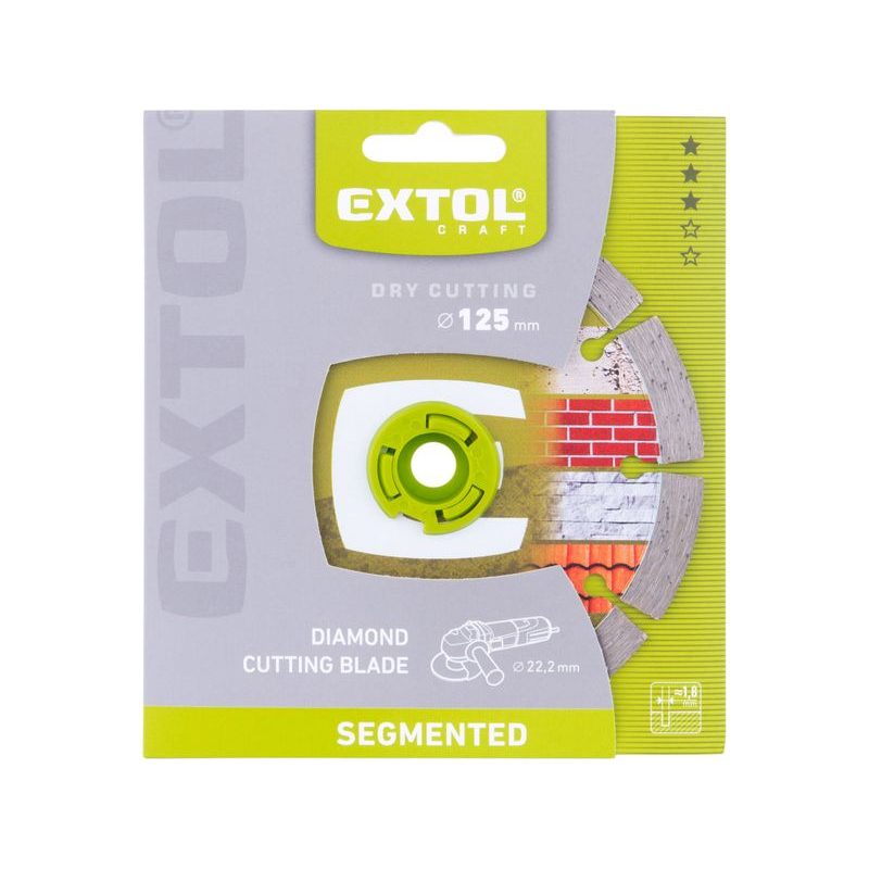 EXTOL CRAFT KOTOUČ DIAMANTOVÝ ŘEZNÝ SEGMENTOVÝ - SUCHÉ ŘEZÁNÍ, O 125X22,2X1,8MM, 903032 - DIA KOTOUČ 125 MM - PŘÍSLUŠENSTVÍ