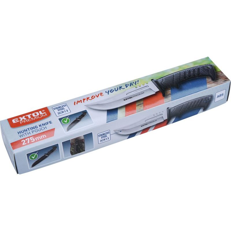 EXTOL PREMIUM NŮŽ LOVECKÝ NEREZ, 275/150MM, 8855321 - TURISTICKÉ A LOVECKÉ NOŽE, LOPATKY - RUČNÍ NÁŘADÍ