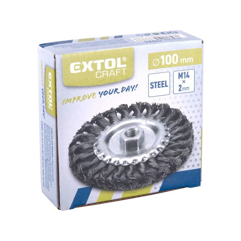 EXTOL CRAFT KARTÁČ RADIÁLNÍ COPÁNKOVÝ, O 100MM, 17024 - KARTÁČE NA BRUSKU - PŘÍSLUŠENSTVÍ