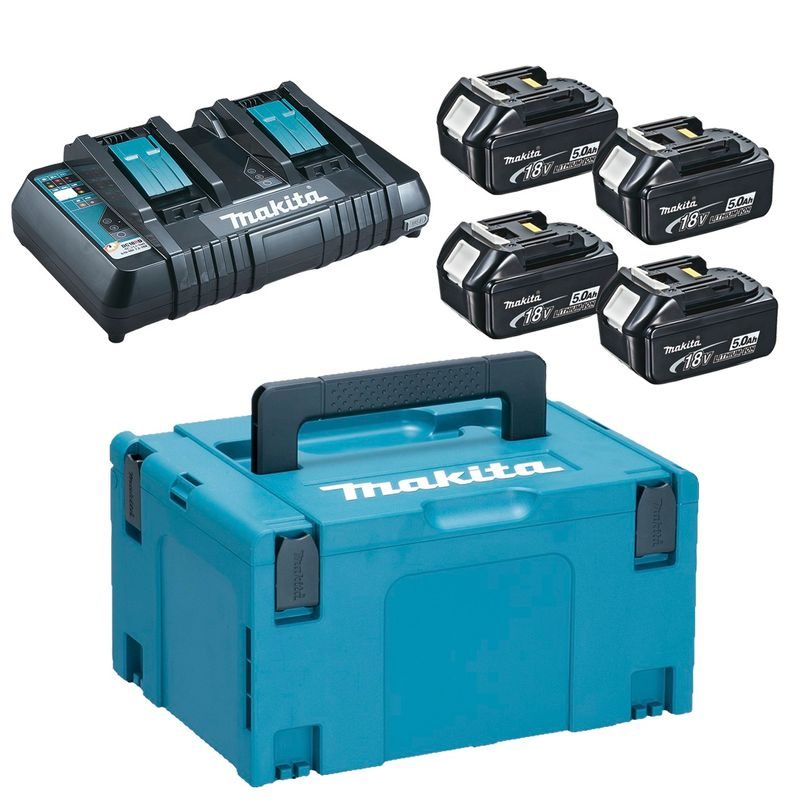 MAKITA 197626-8 - SADA LI-ION LXT 18V 4XBL1850B+DC18RD+MAKPAC - BATERIE, AKUMULÁTORY - NÁHRADNÍ DÍLY