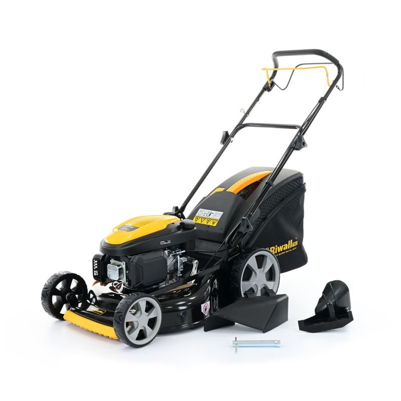 RIWALL PRO RPM 5155 PRO MULTIFUNKČNÍ TRAVNÍ SEKAČKA 4 V 1 S BENZINOVÝM MOTOREM A POJEZDEM - SEKAČKY SE ZÁBĚREM 50-56 CM - ZAHRADA