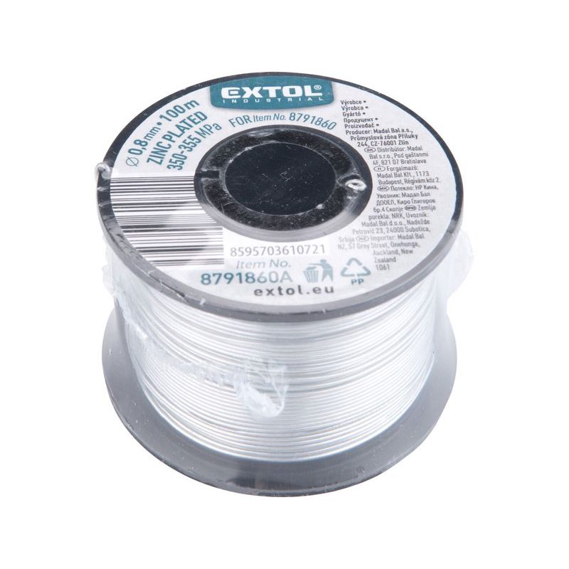 EXTOL INDUSTRIAL DRÁT VÁZACÍ, ∅0,8MM, 100M, 8791860A - PŘÍSLUŠENSTVÍ PRO EXTOL - NÁHRADNÍ DÍLY